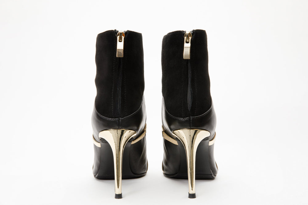 The Manila Black Leather Ankle Boot