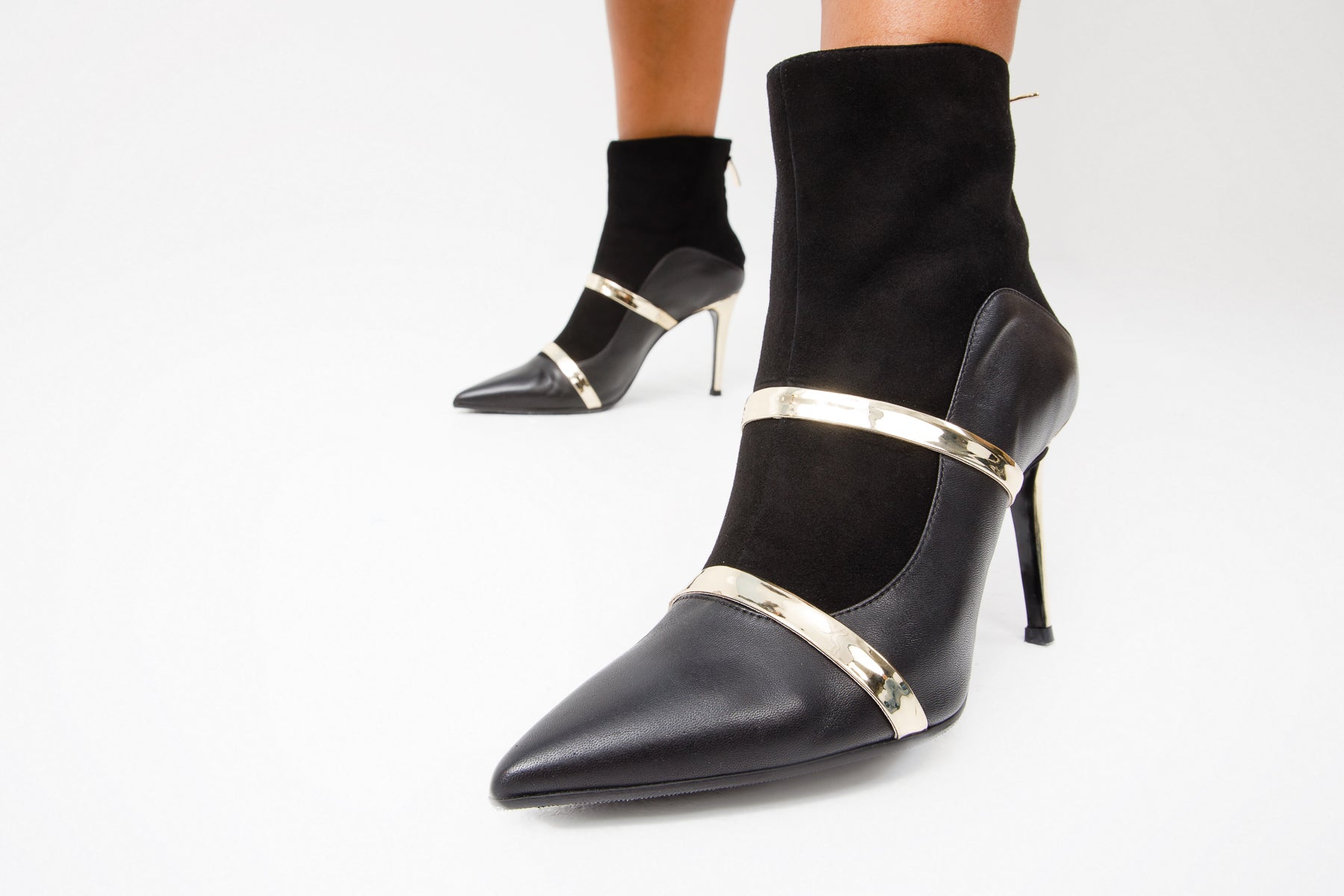 The Manila Black Leather Ankle Boot