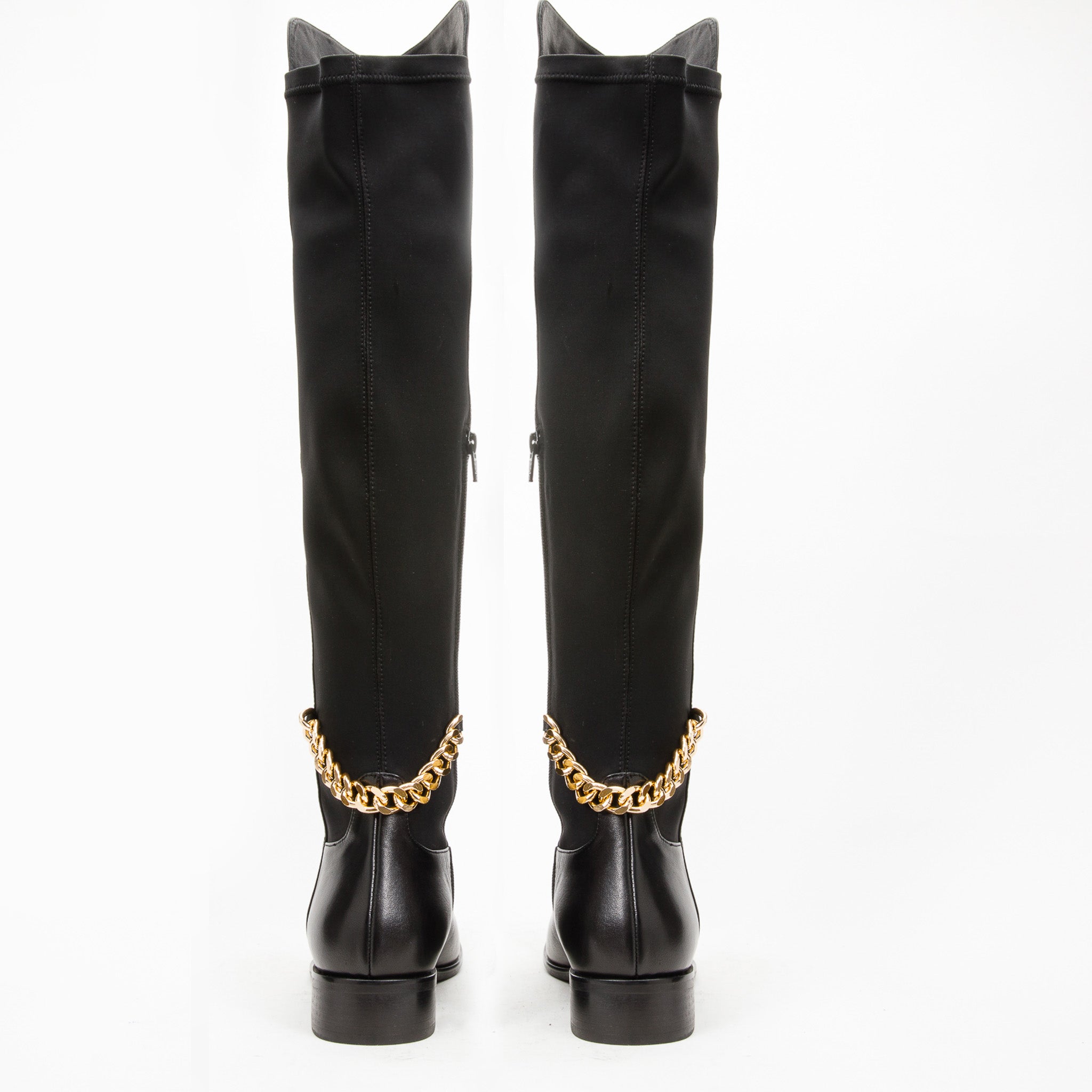 The Tallin Black Leather Knee High Boot