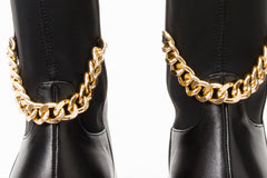 The Tallin Black Leather Knee High Boot