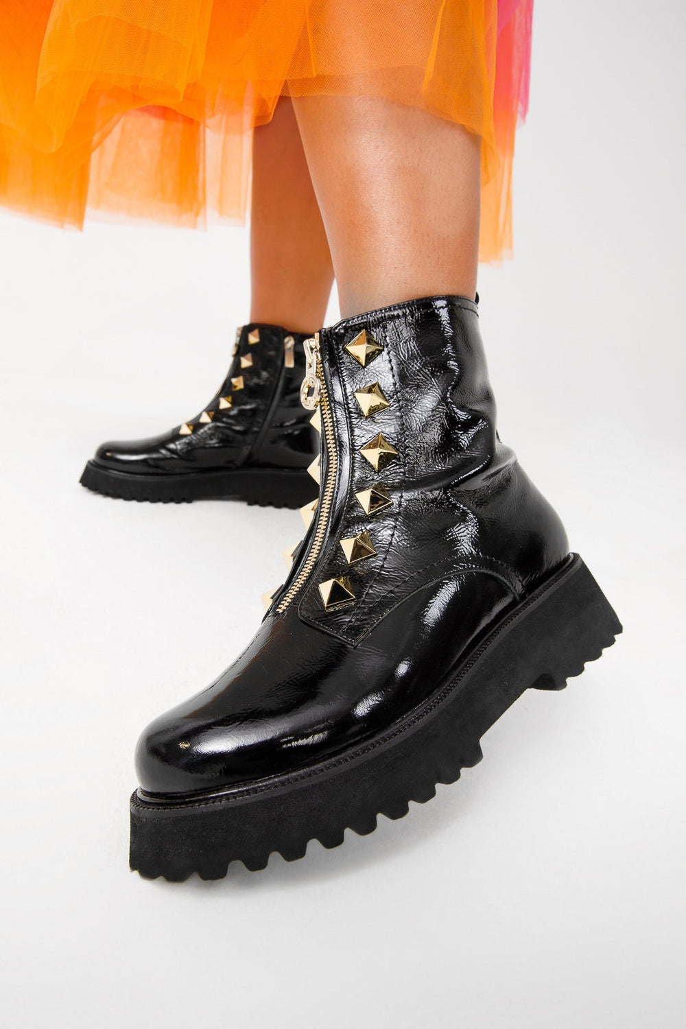The Ottawa Black Patent Leather Ankle Boot
