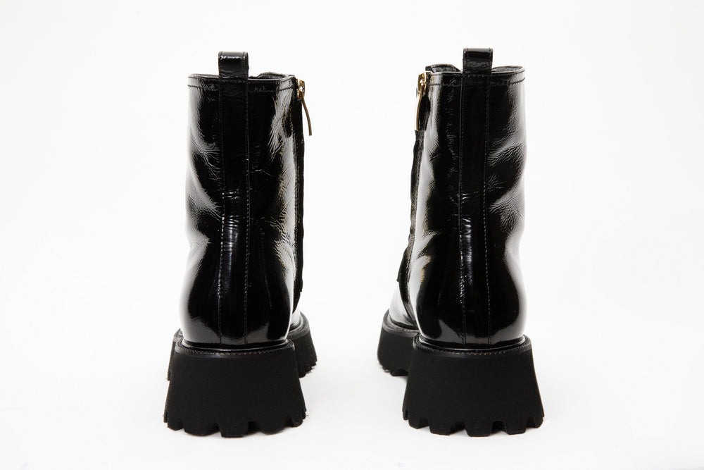 The Ottawa Black Patent Leather Ankle Boot