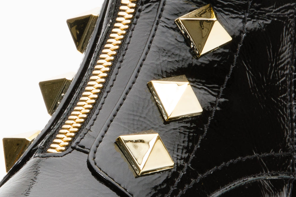 The Ottawa Black Patent Leather Ankle Boot