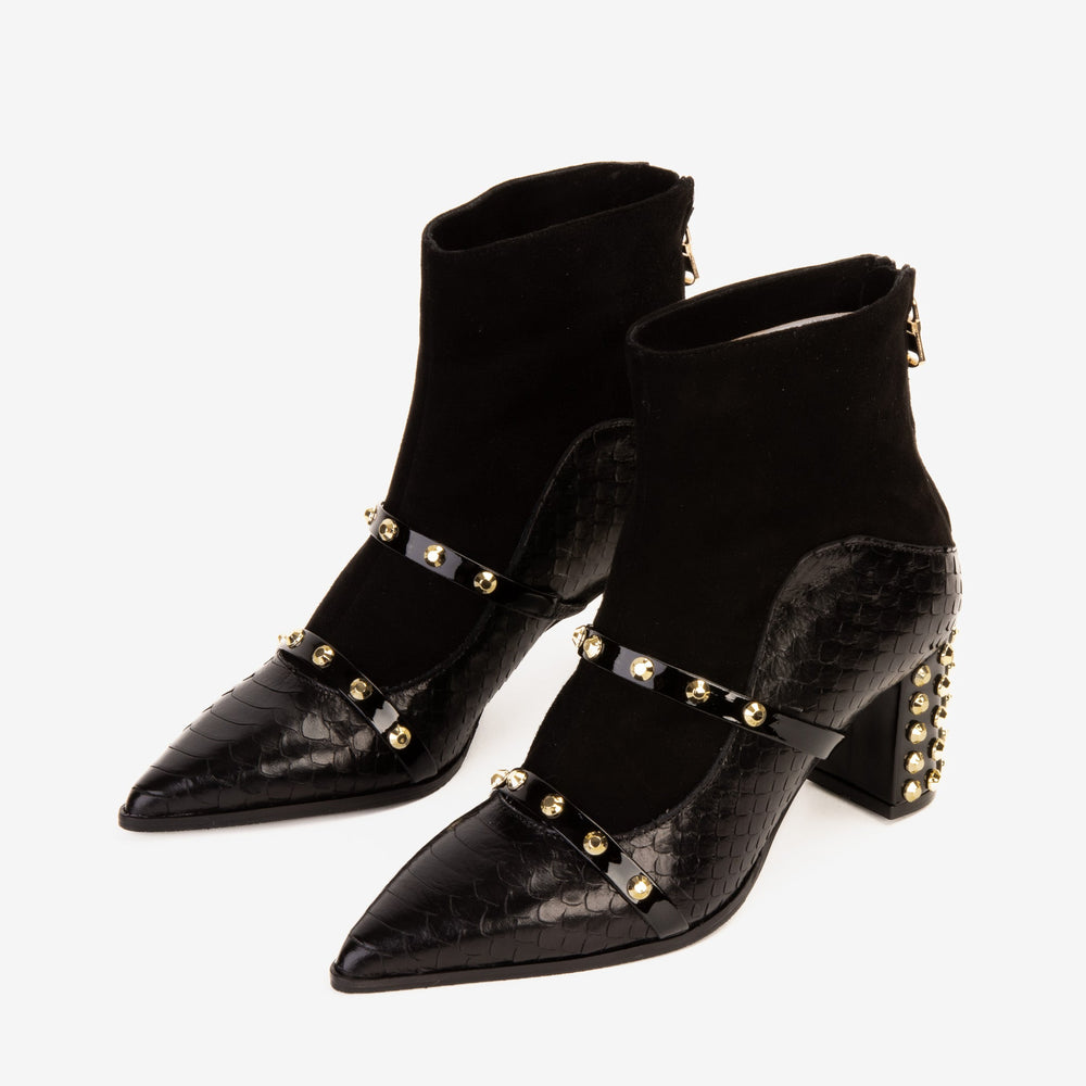The  Valentina Leather Block Heel Boot