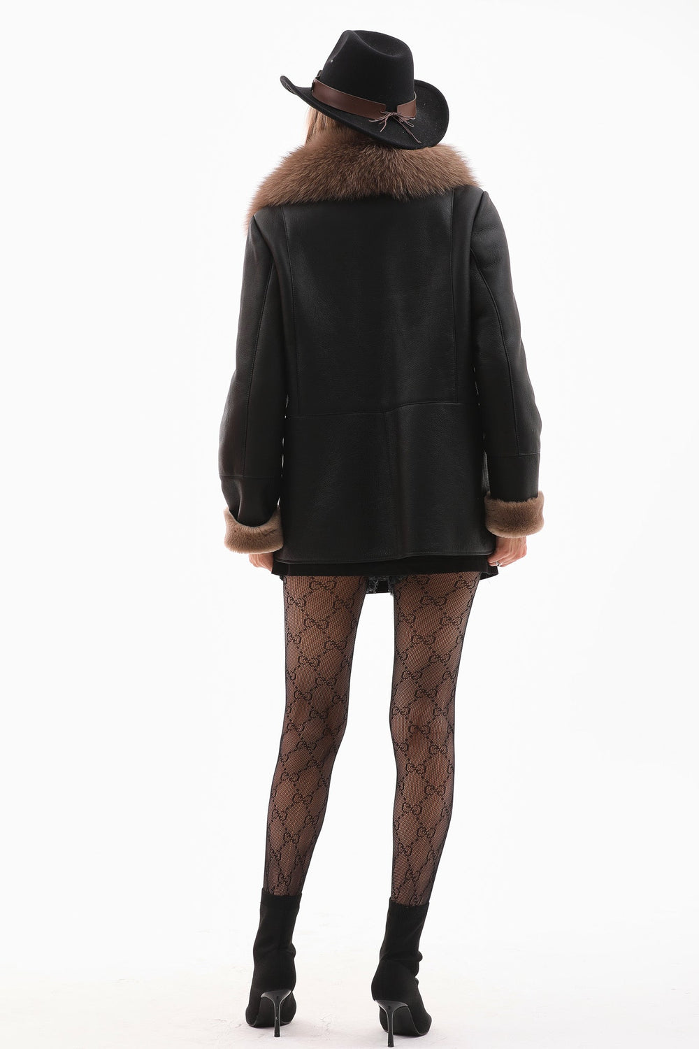 The Duchess Shearling Black Brown Leather Jacket