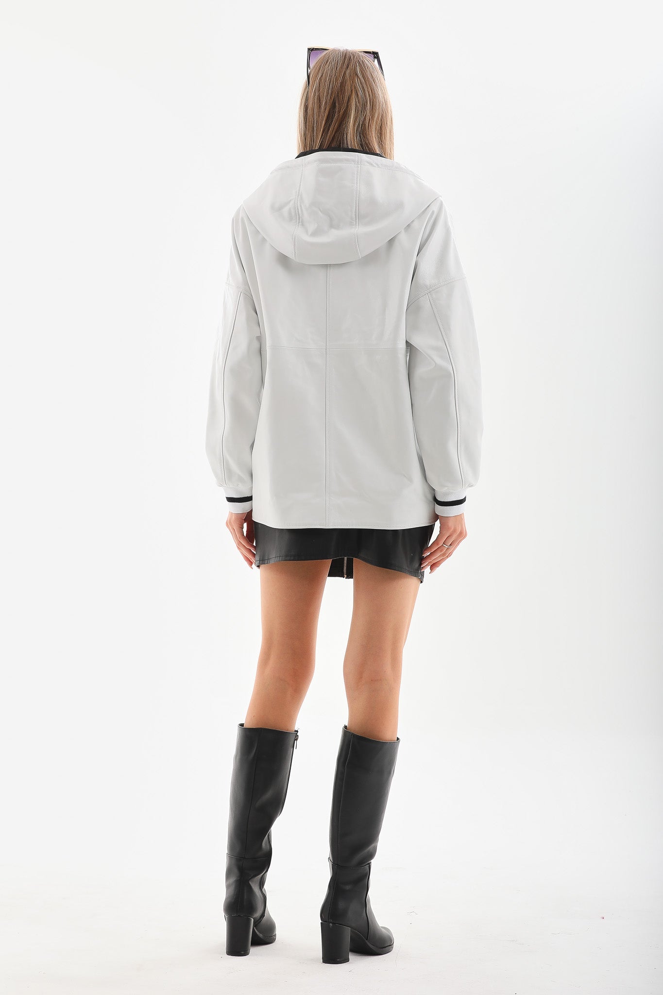 The Polar White Leather Leather Jacket