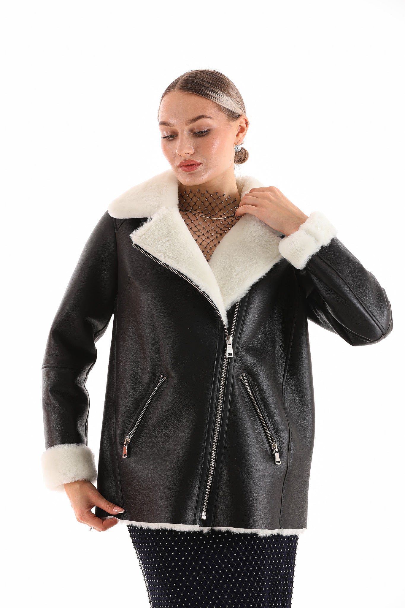 The Prague Black White Leather Jacket