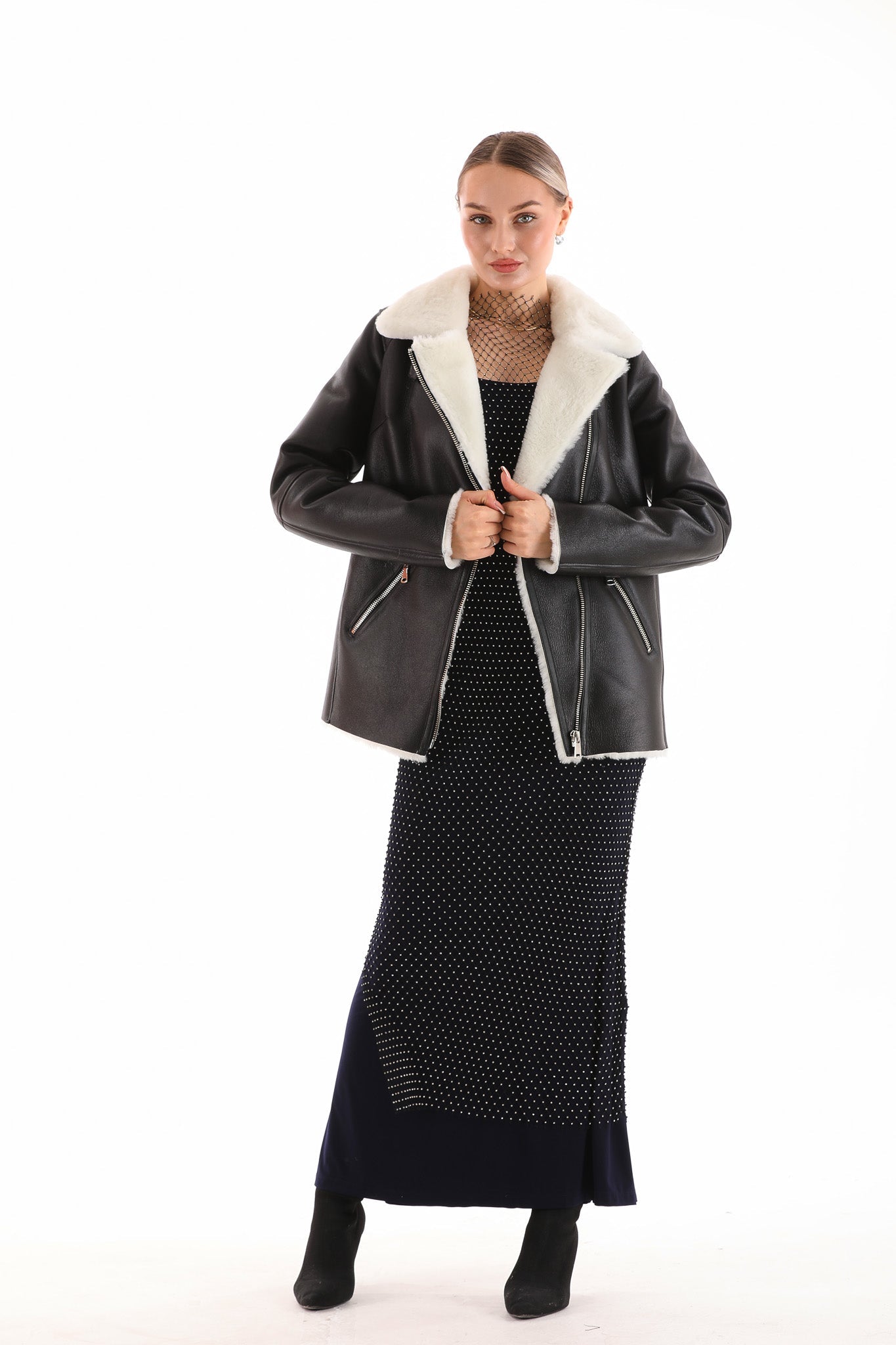 The Prague Black White Leather Jacket