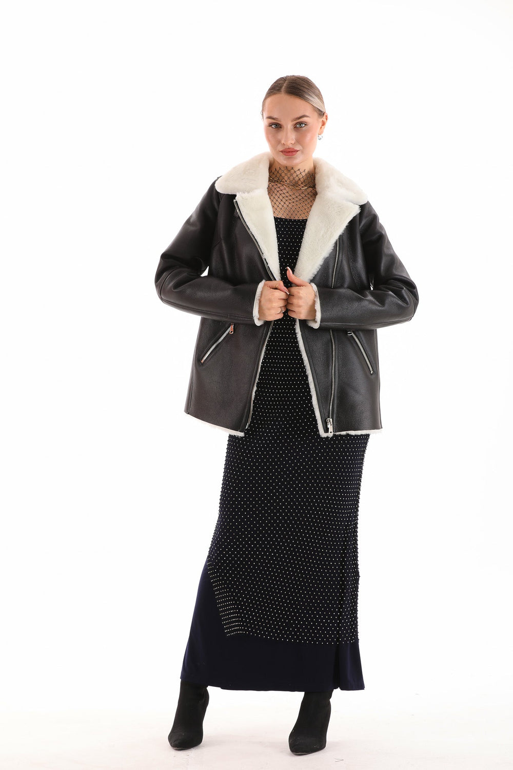 The Prague Black White Leather Jacket