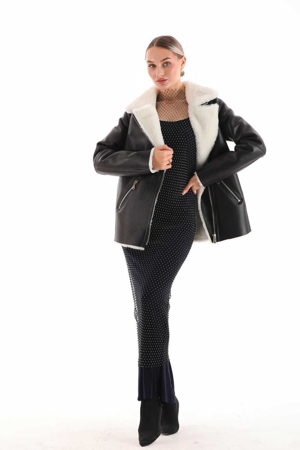 The Prague Black White Leather Jacket
