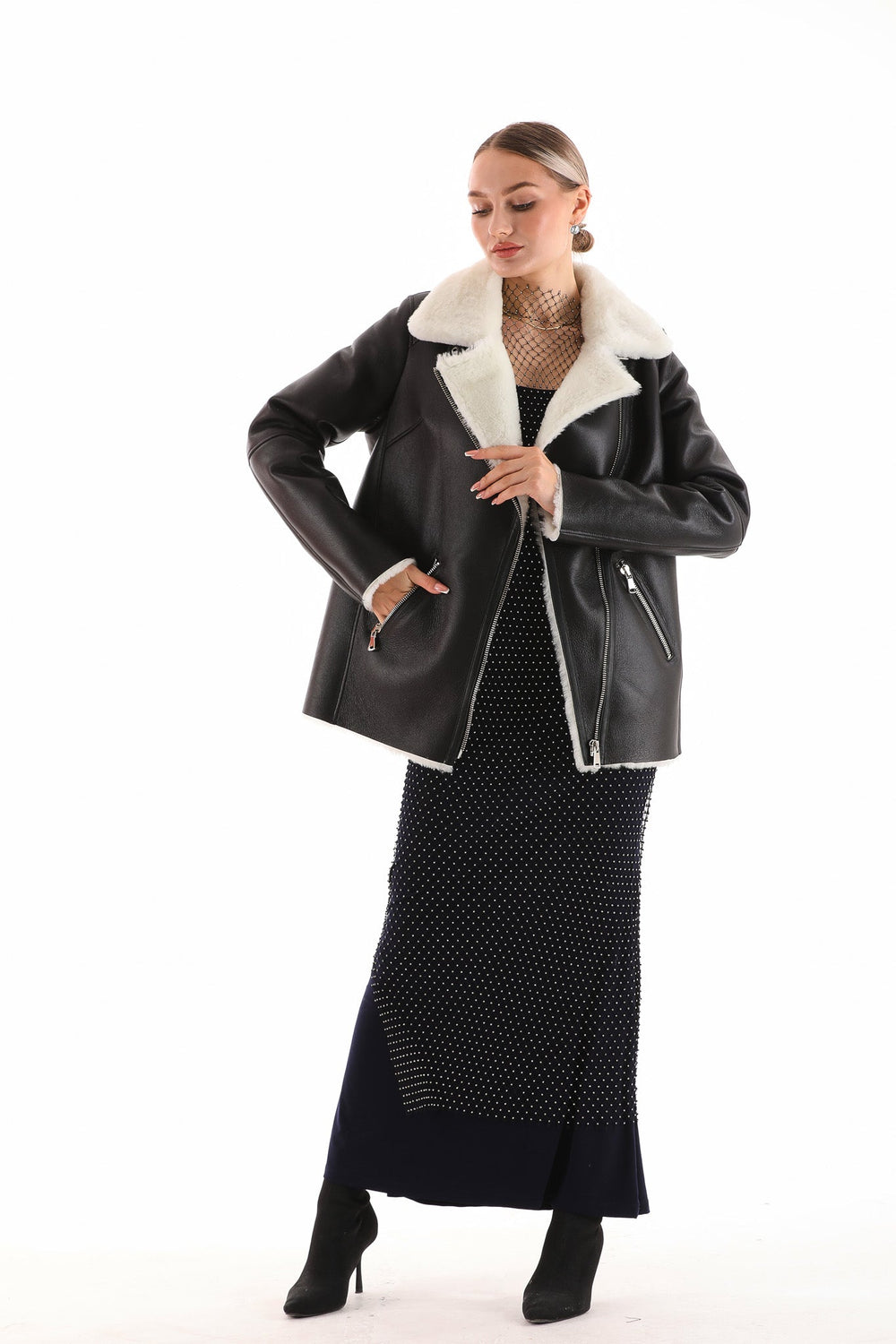 The Prague Black White Leather Jacket
