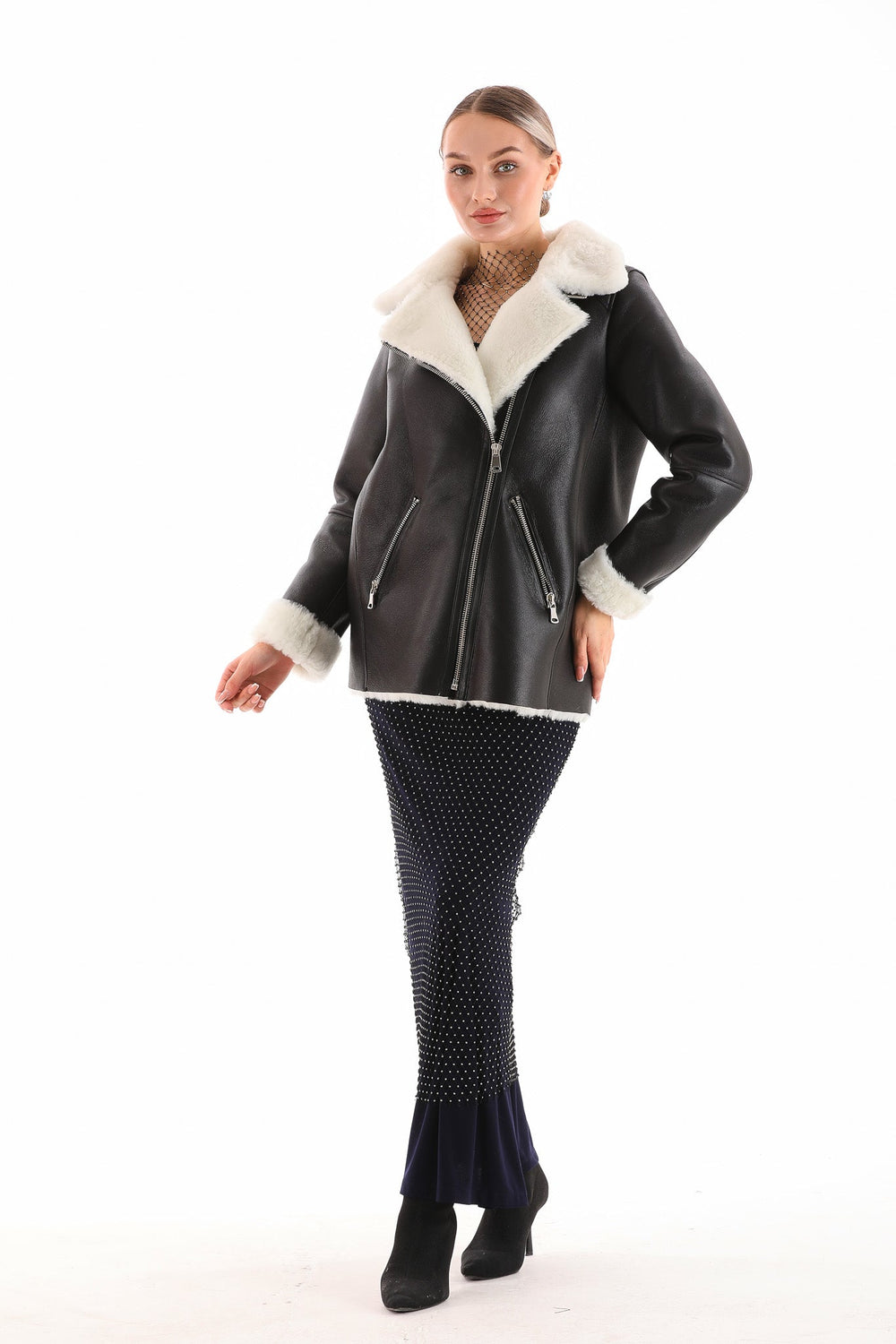 The Prague Black White Leather Jacket