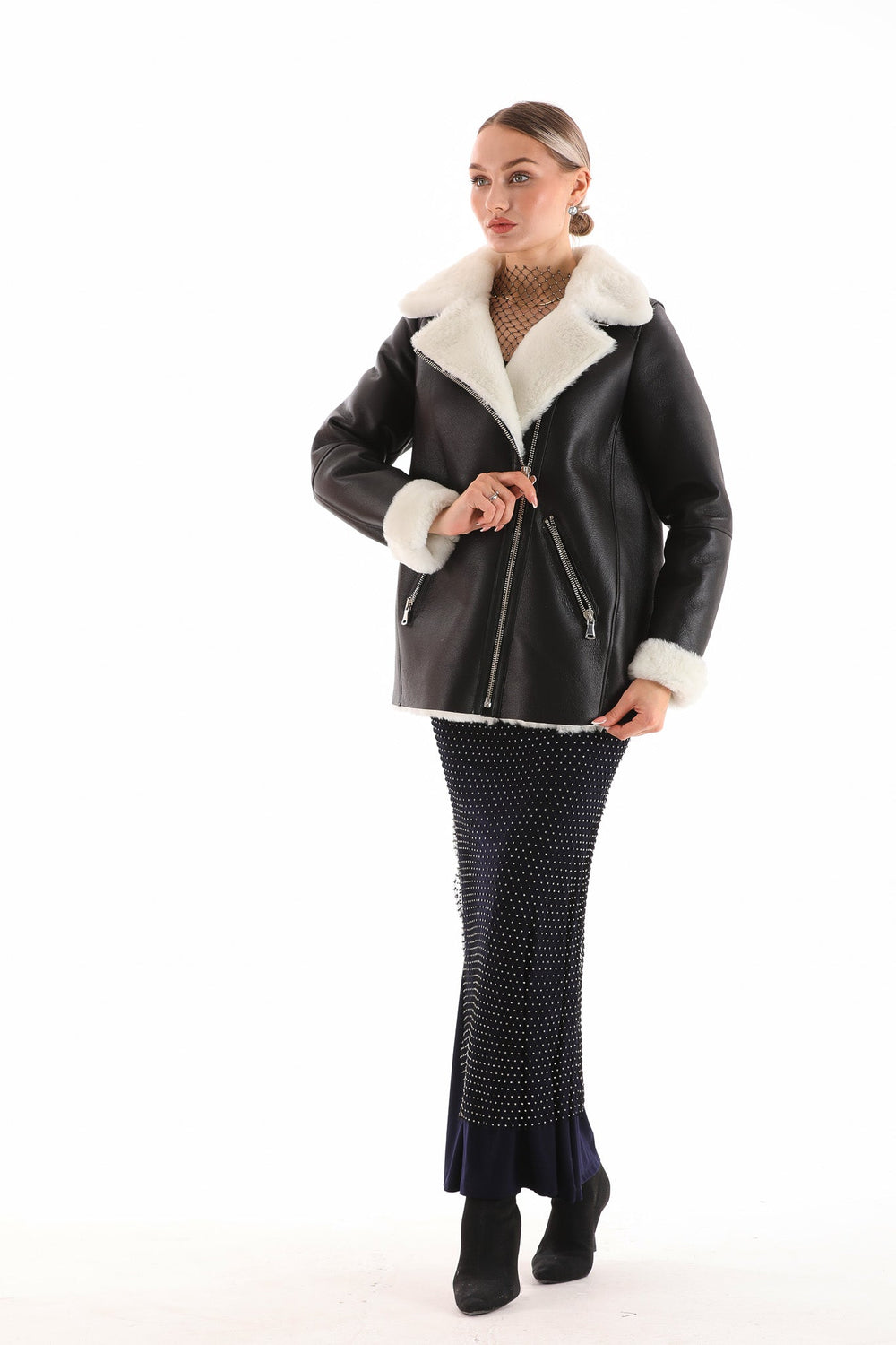 The Prague Black White Leather Jacket