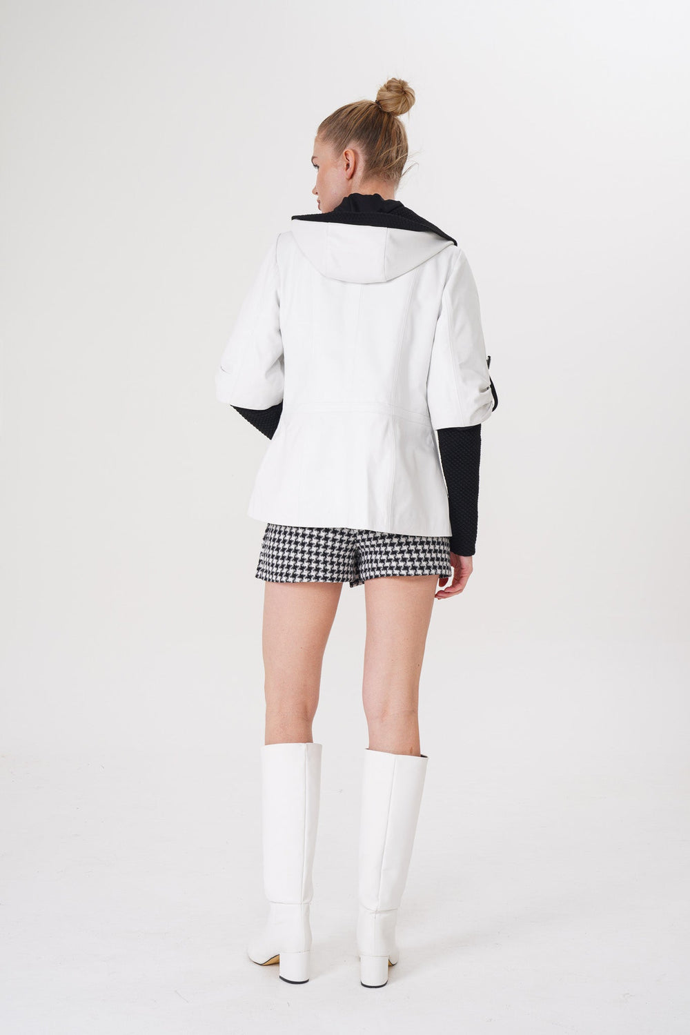 The Hudson White Leather Jacket