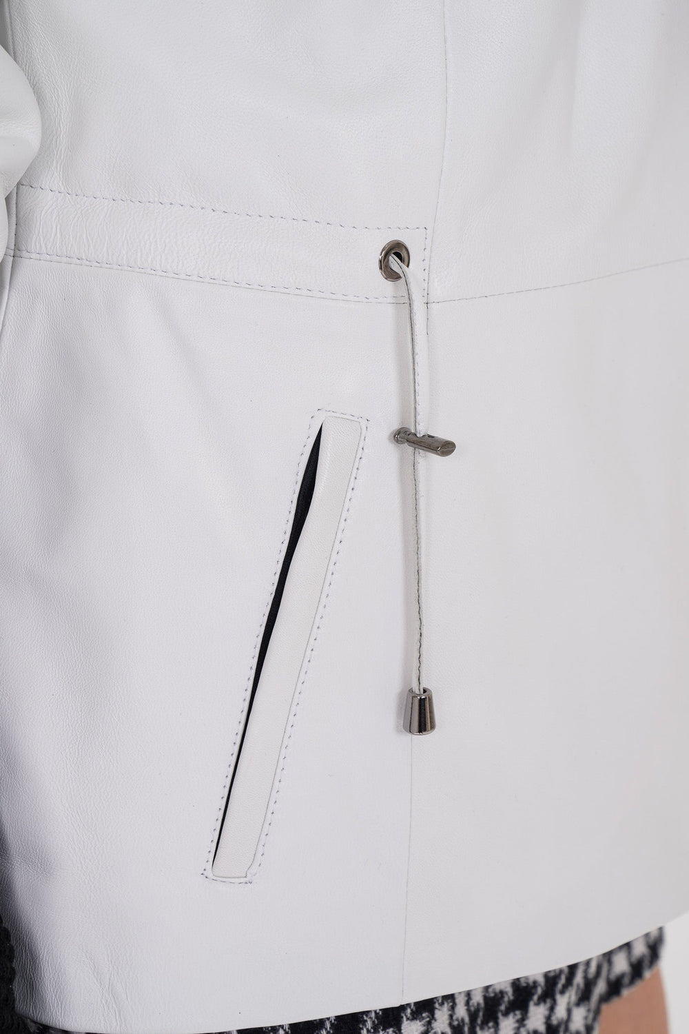 The Hudson White Leather Jacket