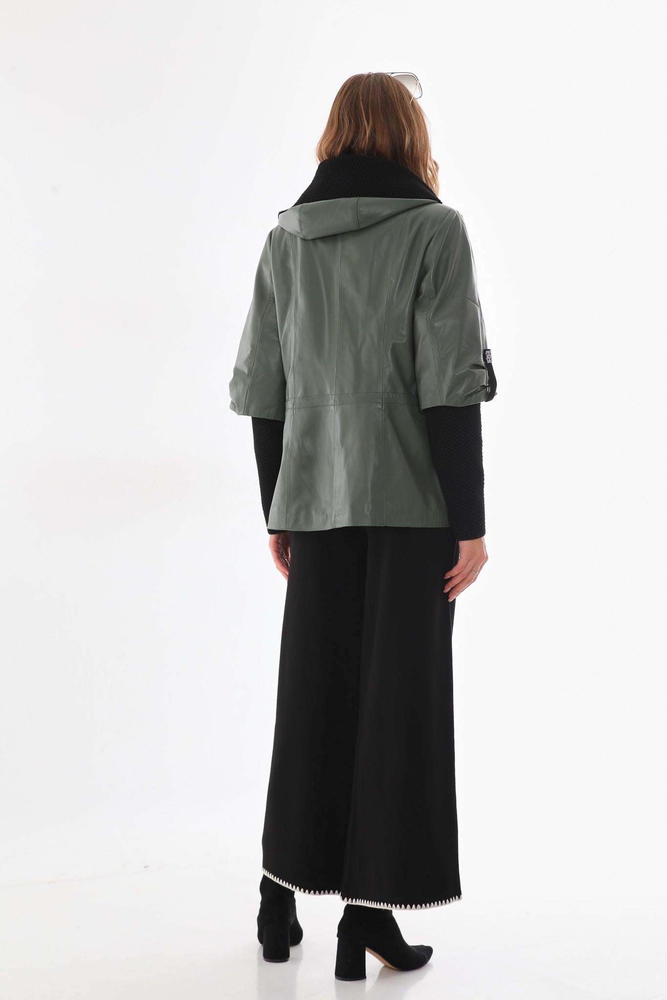 The Hudson Olive Green Leather Jacket
