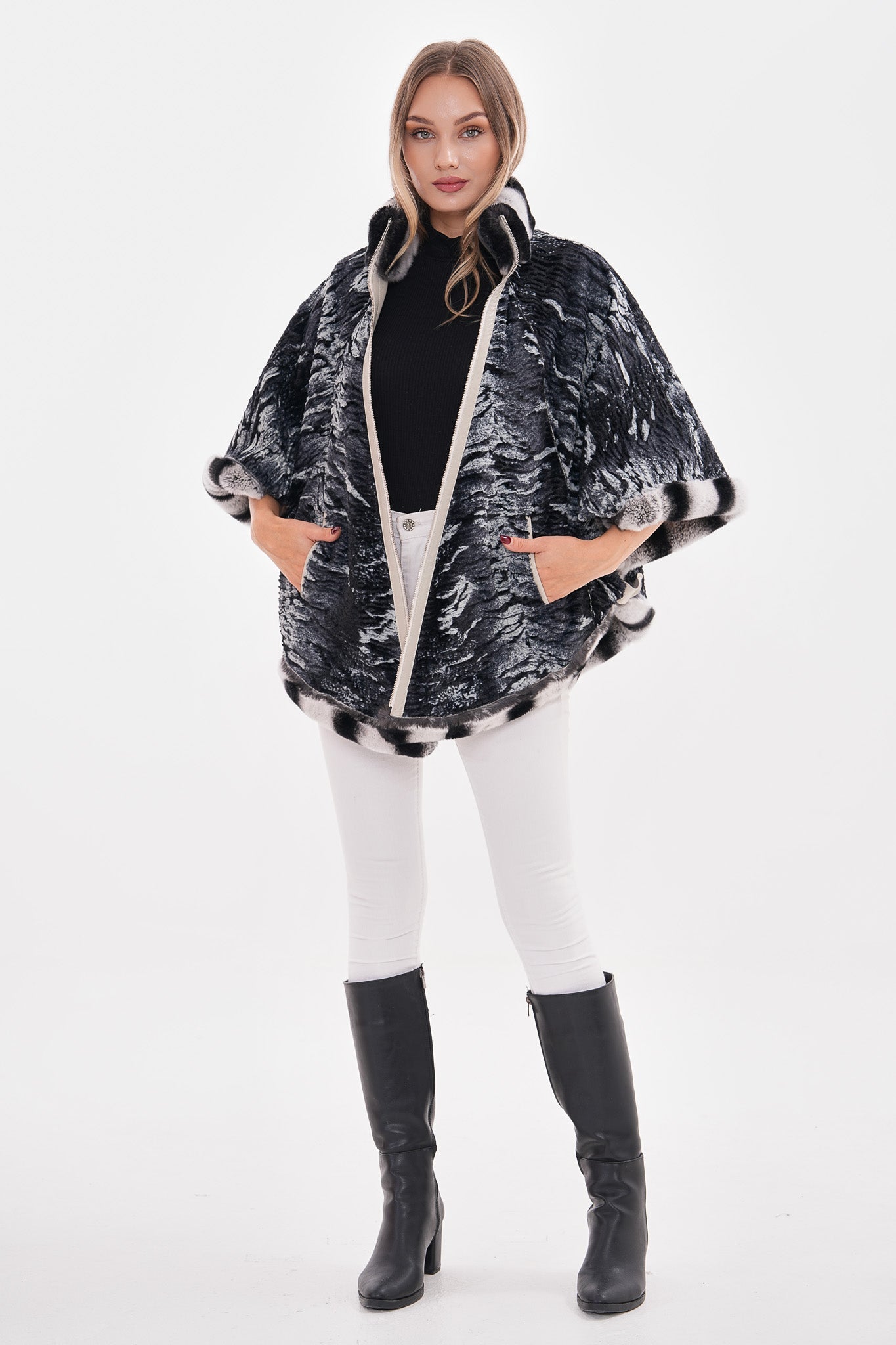 The Glacier Light Beige Reversible Leather Jacket