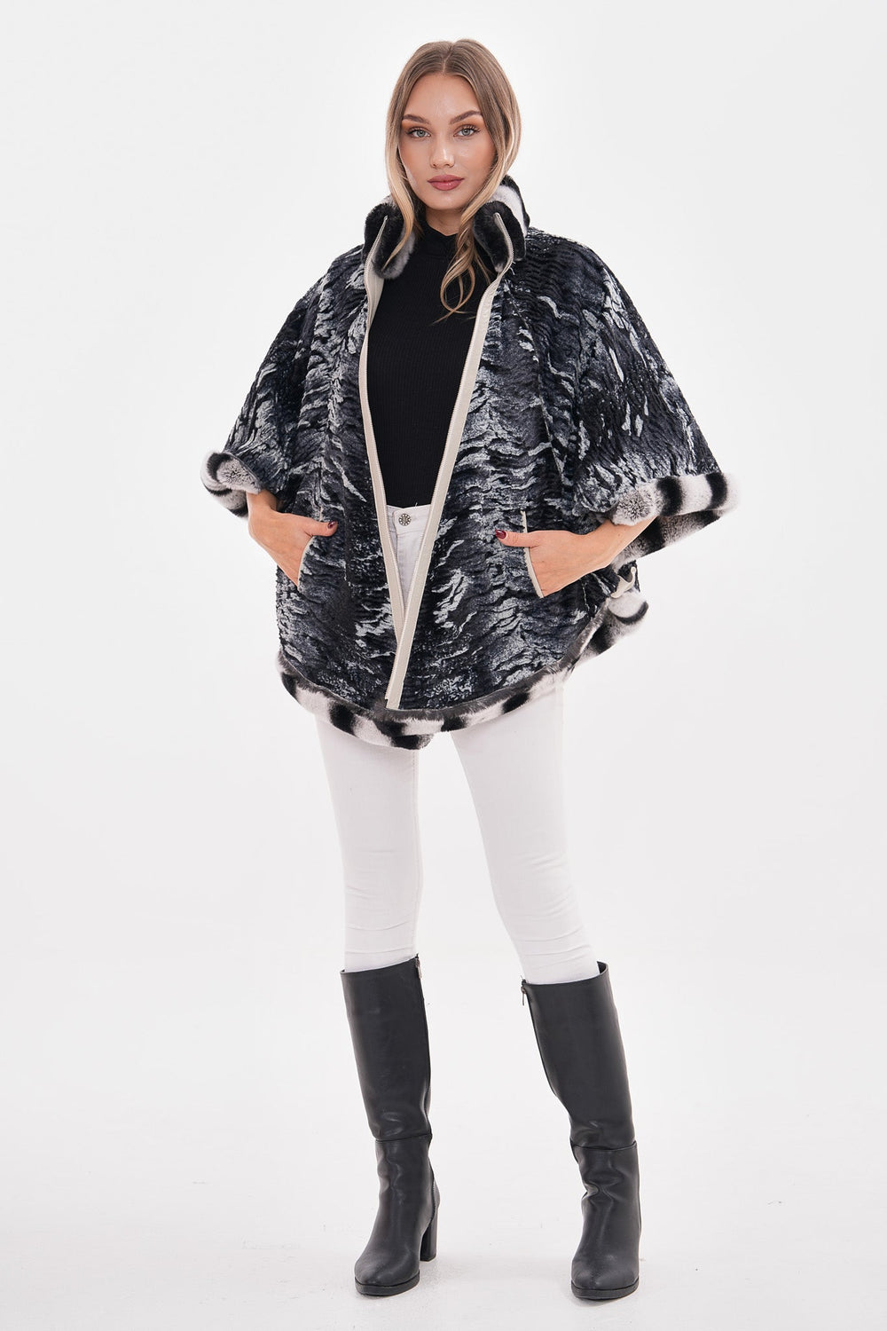 The Glacier Light Beige Reversible Leather Jacket