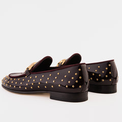 The Jupiter  Shoe Burgundy Spike Leather  Bit Dress Loafer Limited Edition Shoe