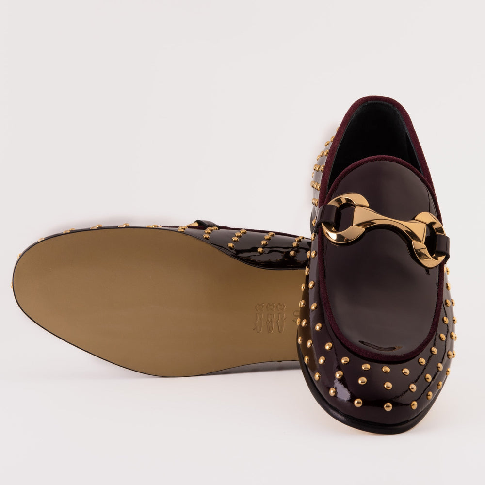 The Jupiter  Shoe Burgundy Spike Leather  Bit Dress Loafer Limited Edition Shoe