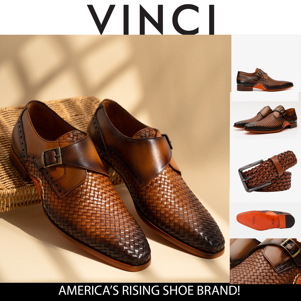 The Rolls  Woven Tan Leather Single Monk Strap  Handmade Shoe