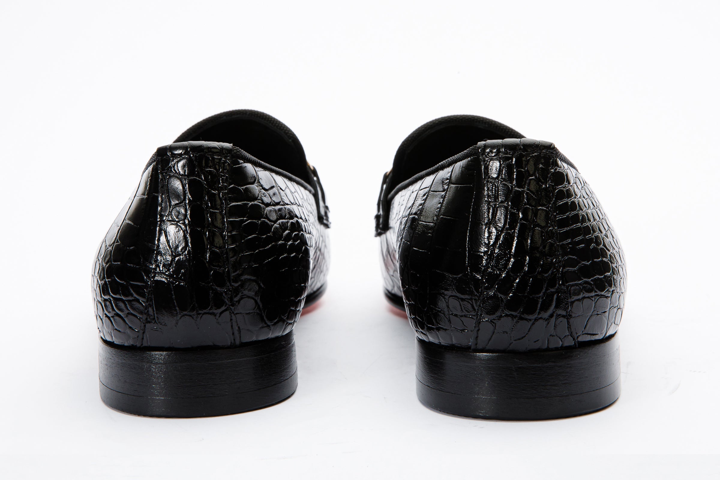 The Monaco Black Leather Shoe Bit Loafer