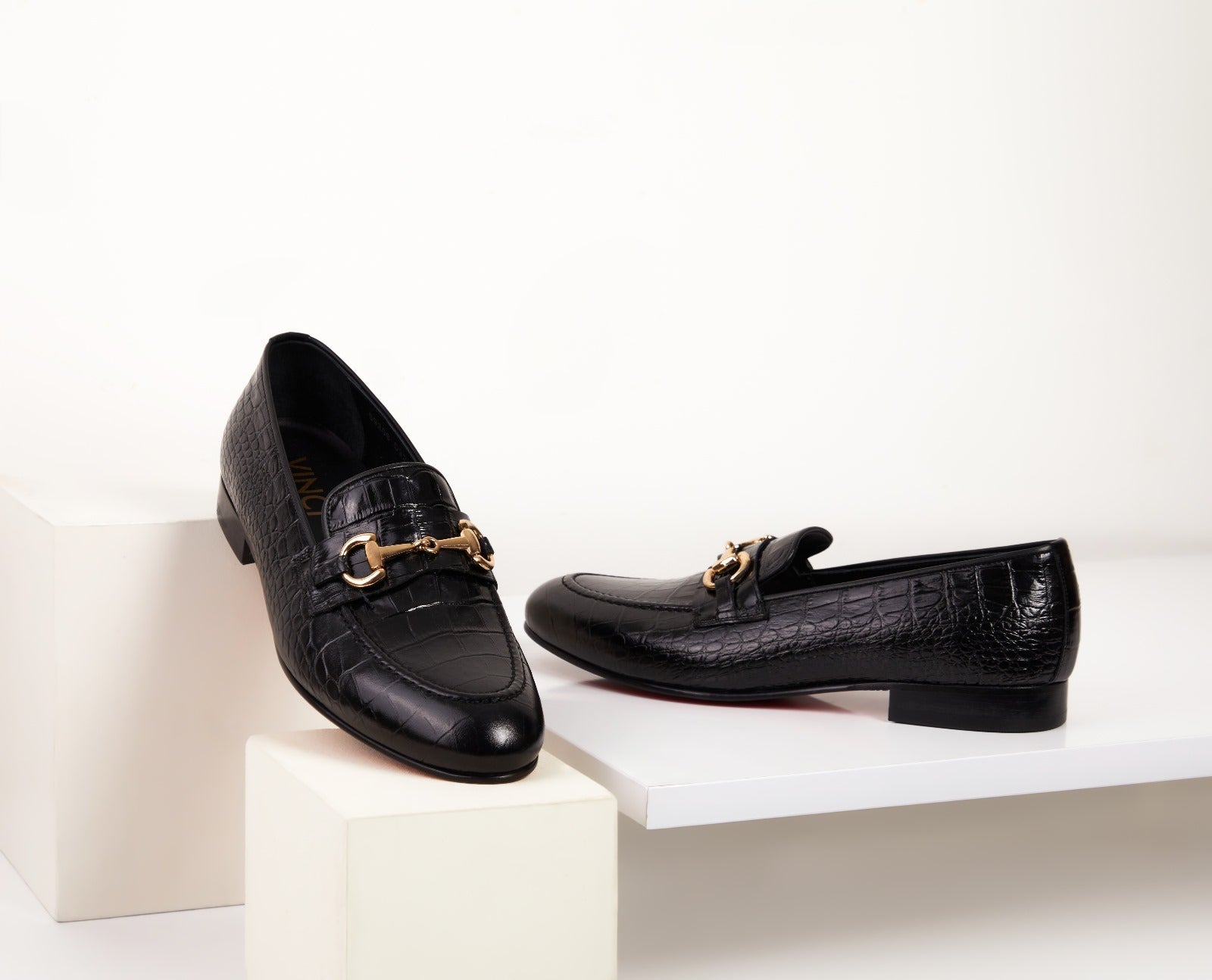 The Monaco Black Leather Shoe Bit Loafer