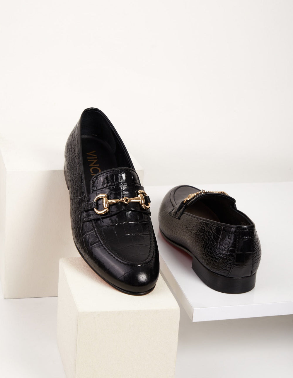 The Monaco Black Leather Shoe Bit Loafer