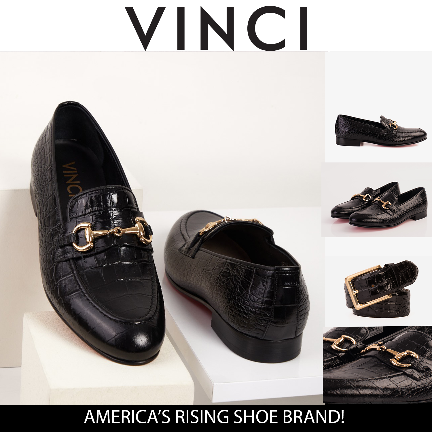 The Monaco Black Leather Shoe Bit Loafer