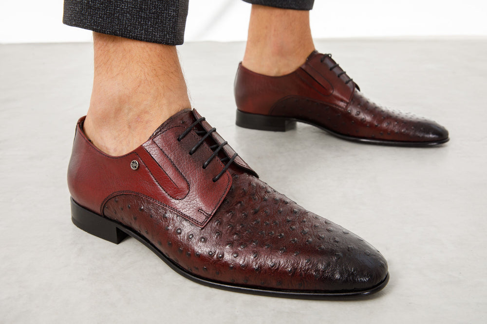 The Porto Alegre Burgundy Leather Derby Shoe