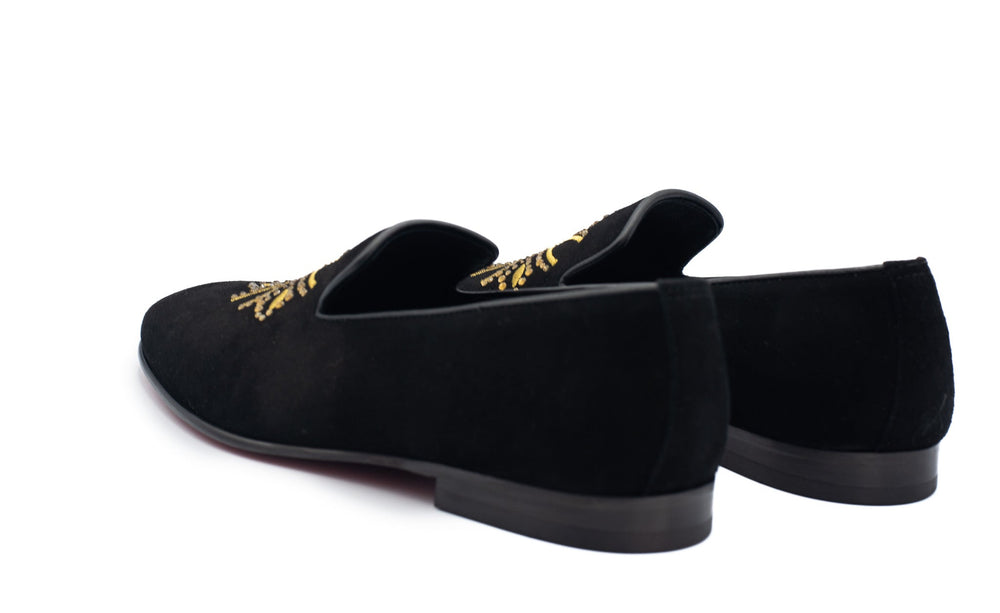 The Lazio Shoe Black Suede Slip-on Loafer Shoe