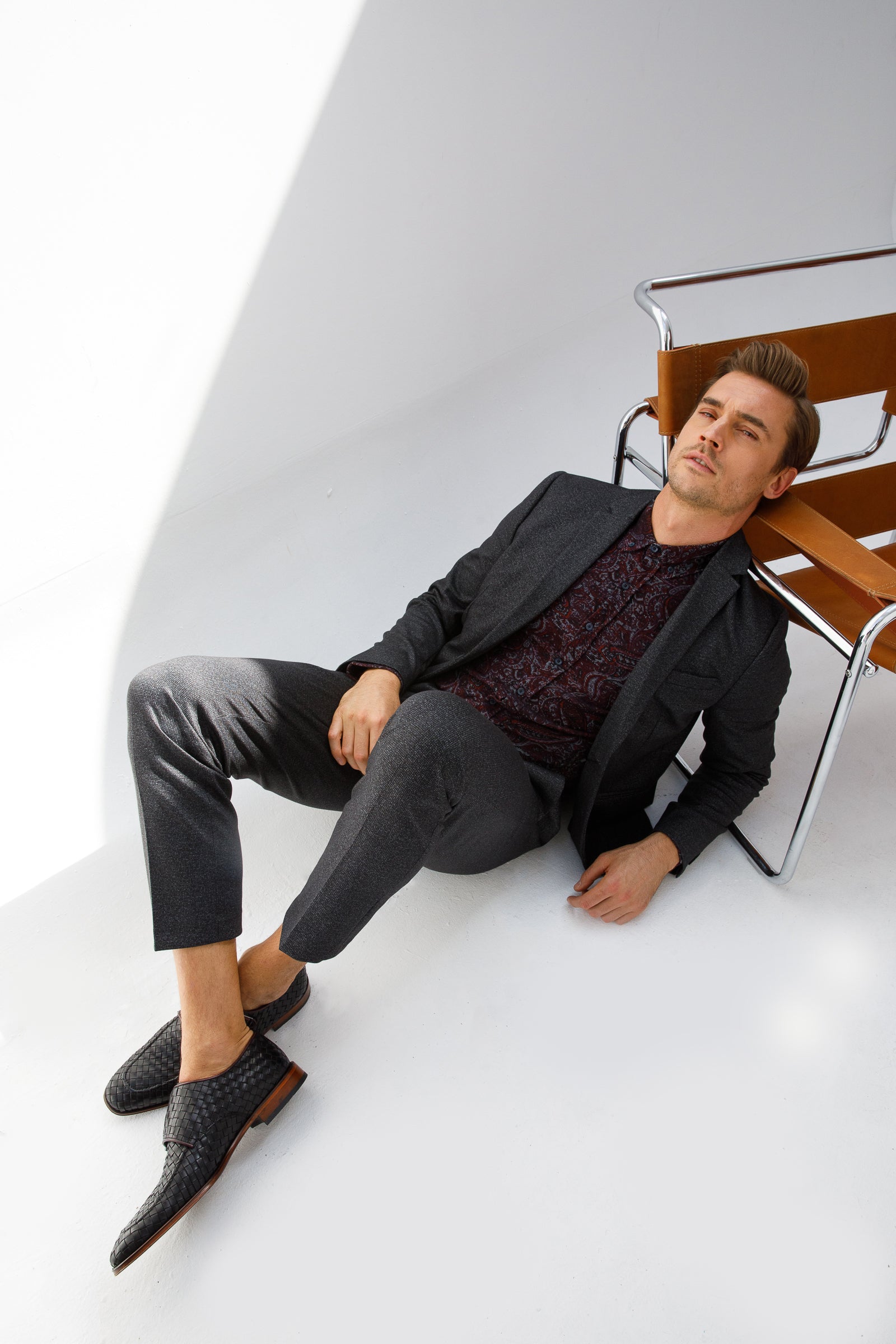 The Turan Black Woven Double Monk Strap Dress Shoe