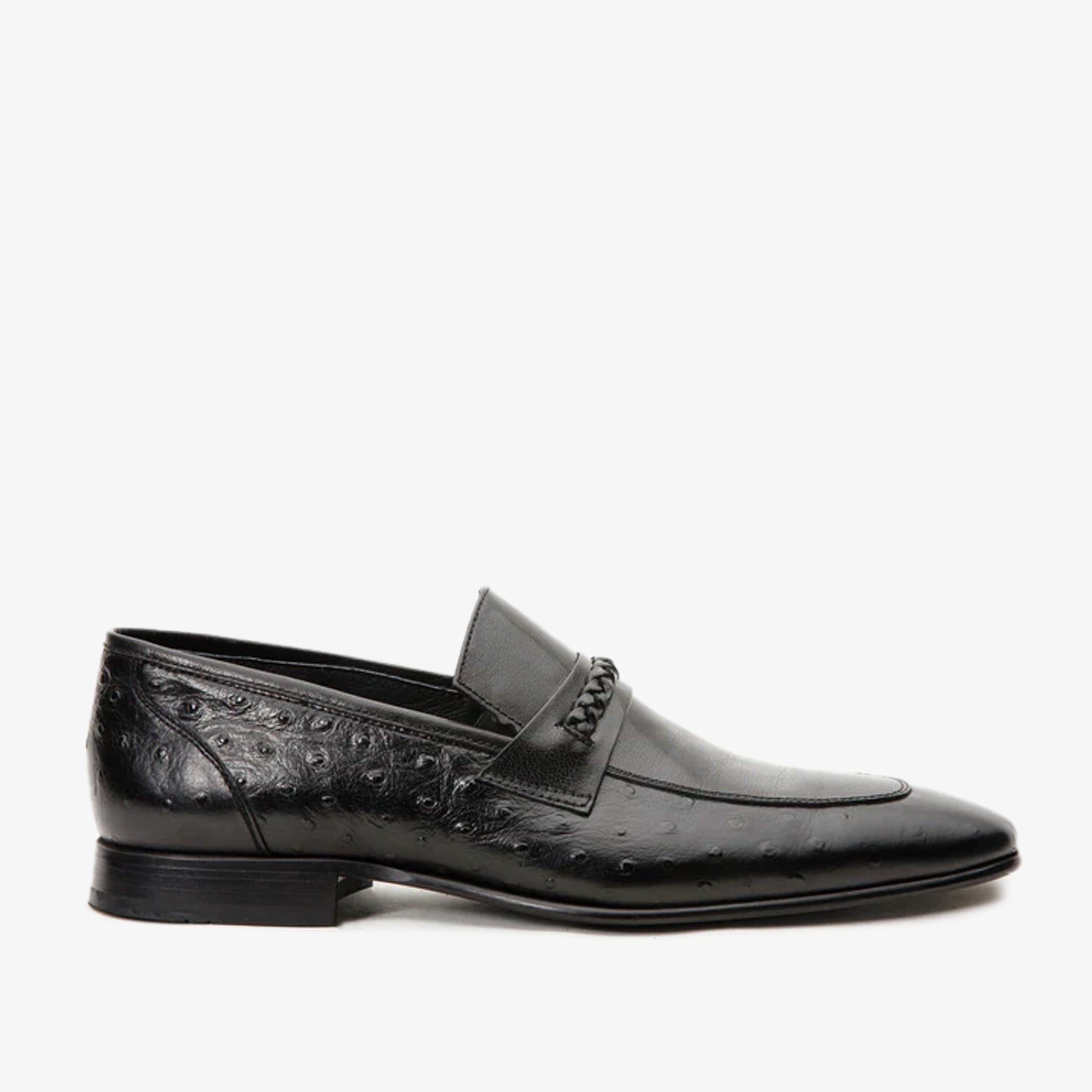The Johannesburg Black Leather Dress Loafer  Shoe