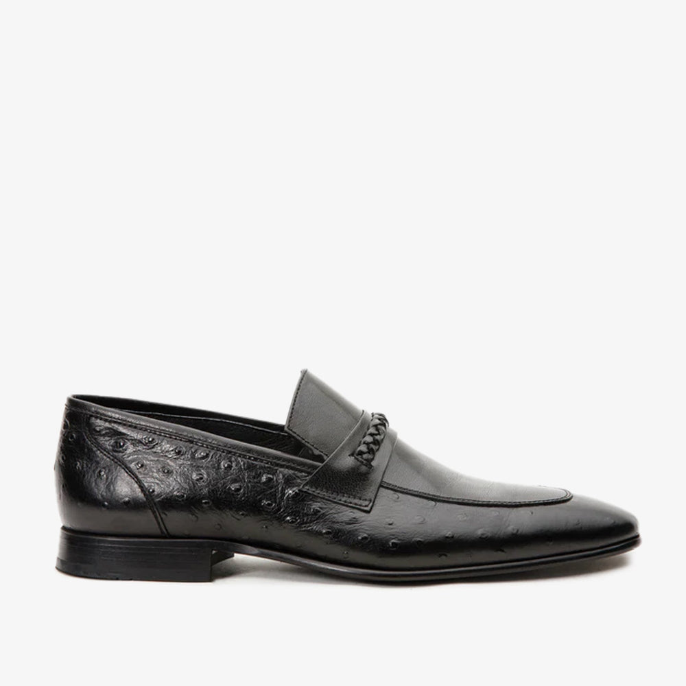 The Johannesburg Black Leather Dress Loafer  Shoe