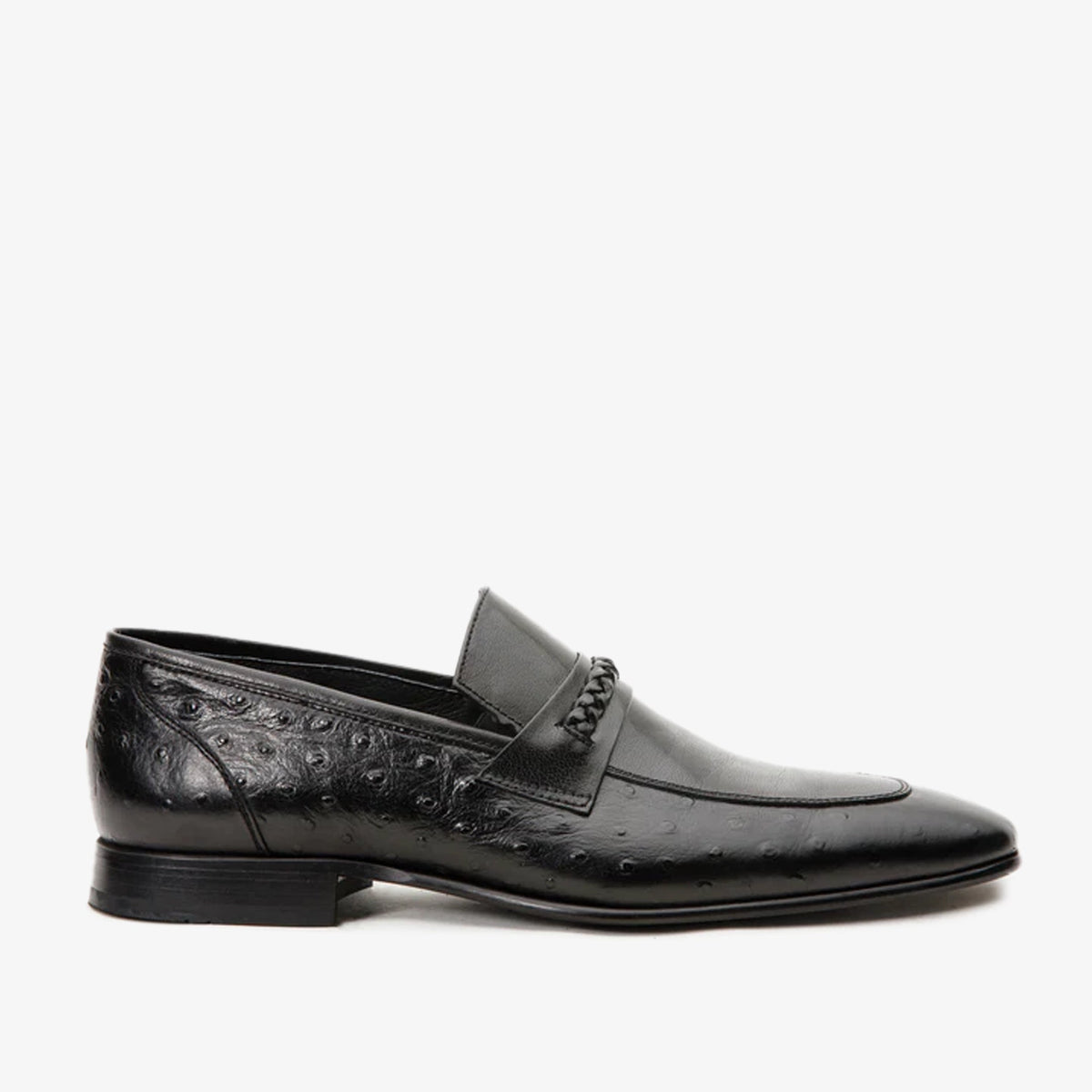 The Johannesburg Black Leather Dress Loafer  Shoe