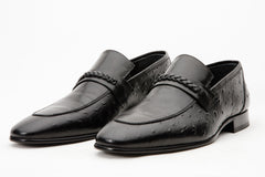 The Johannesburg Black Leather Dress Loafer  Shoe