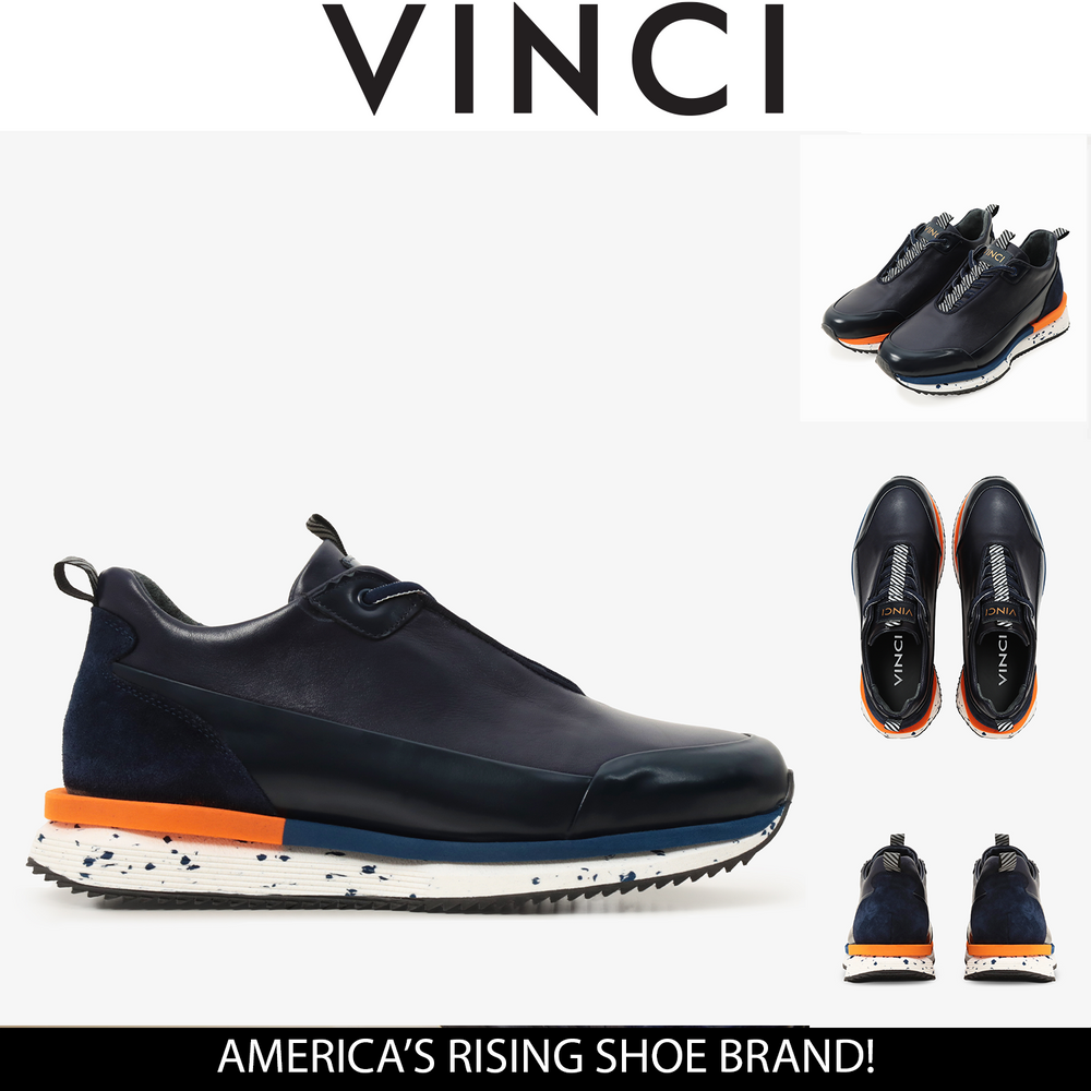 The Milford Navy Blue  Leather Sneaker