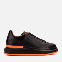 The Linq  Black Orange Leather Sneaker
