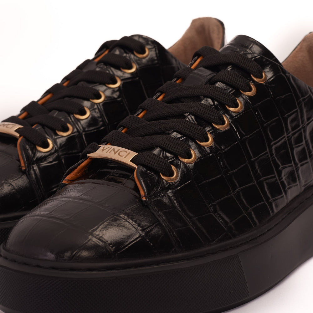 The Dublin Black Leather Sneaker
