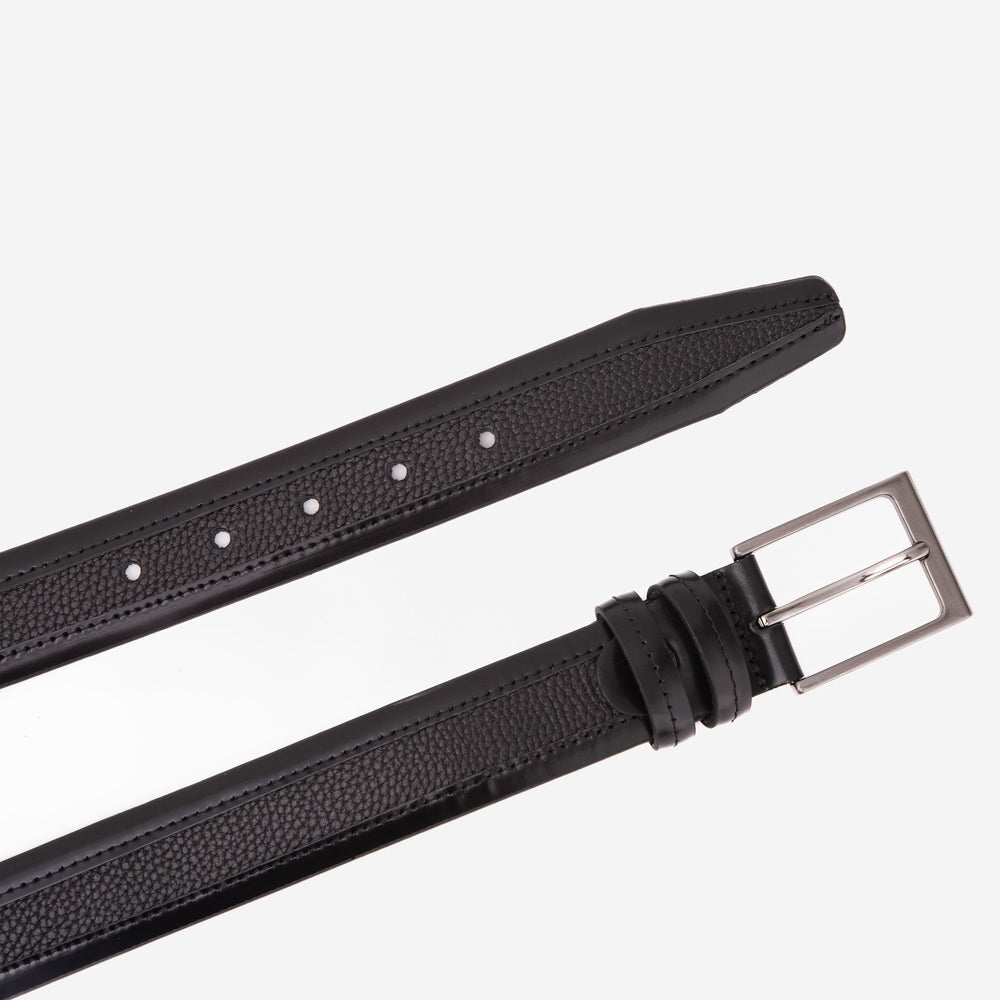 The Everest Rockwell Black Leather Belt