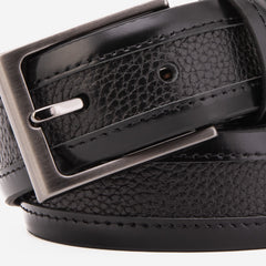 The Everest Rockwell Black Leather Belt