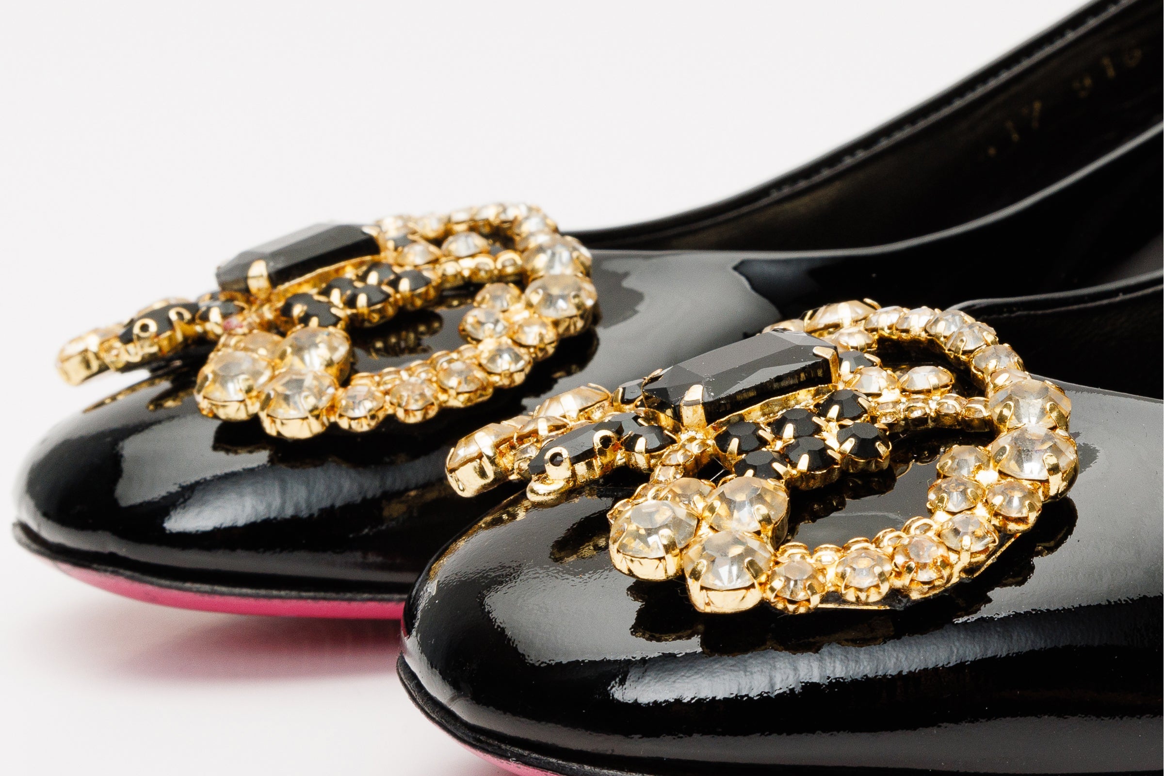 The Foggia Black Leather Block Heel Pump Shoe