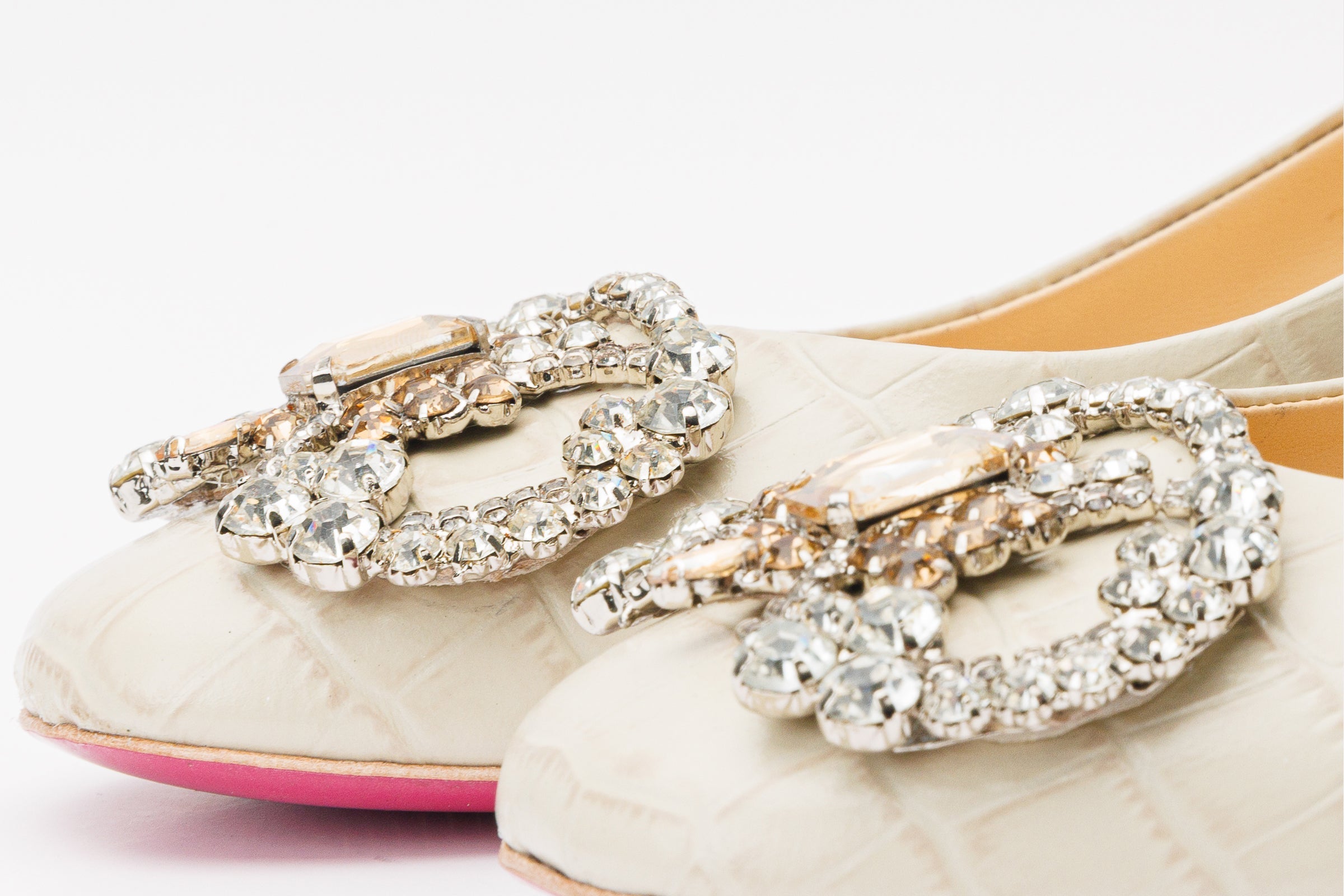 The Foggia Beige Leather Block Heel Pump Shoe