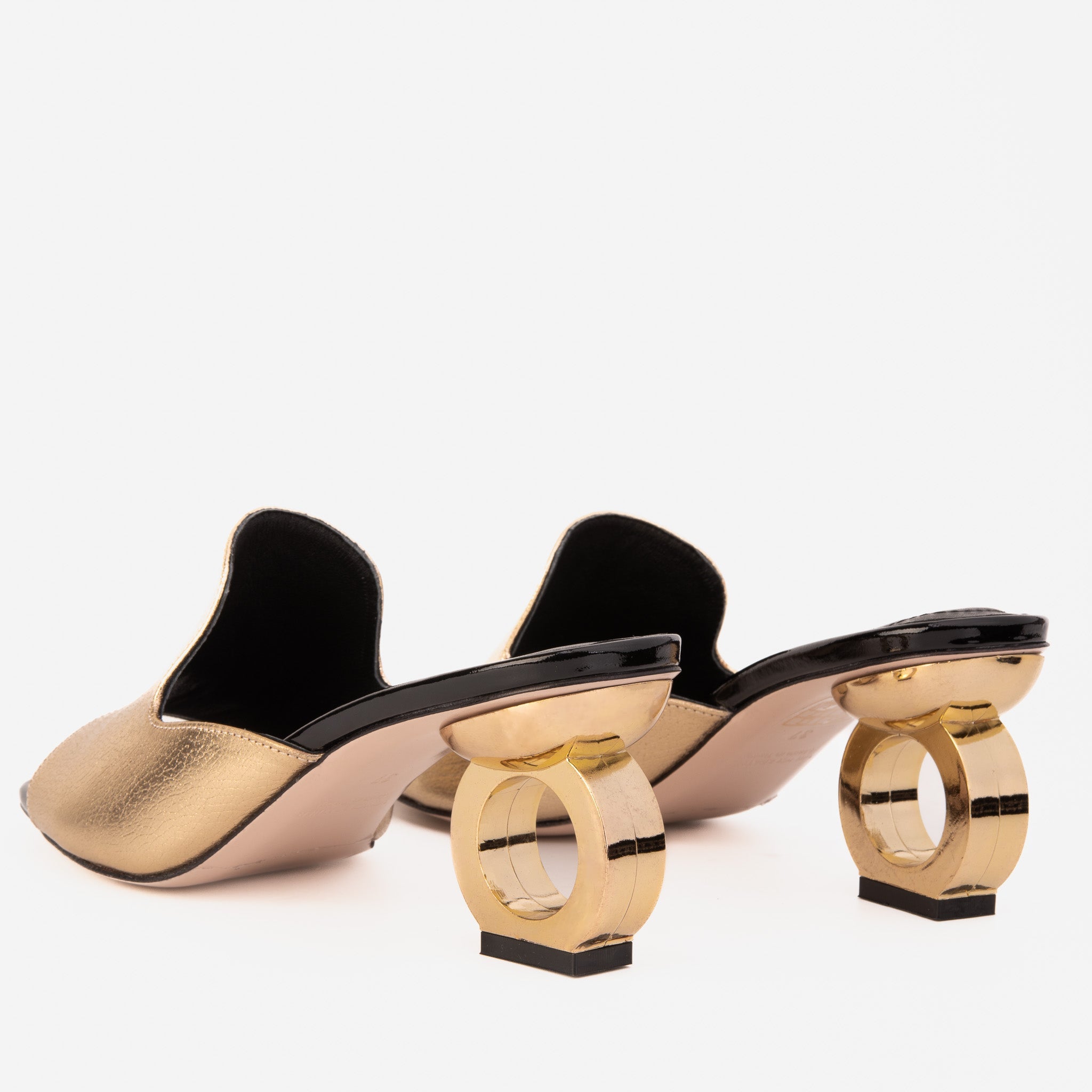 The Tory Gold Leather Sandal