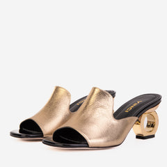 The Tory Gold Leather Sandal