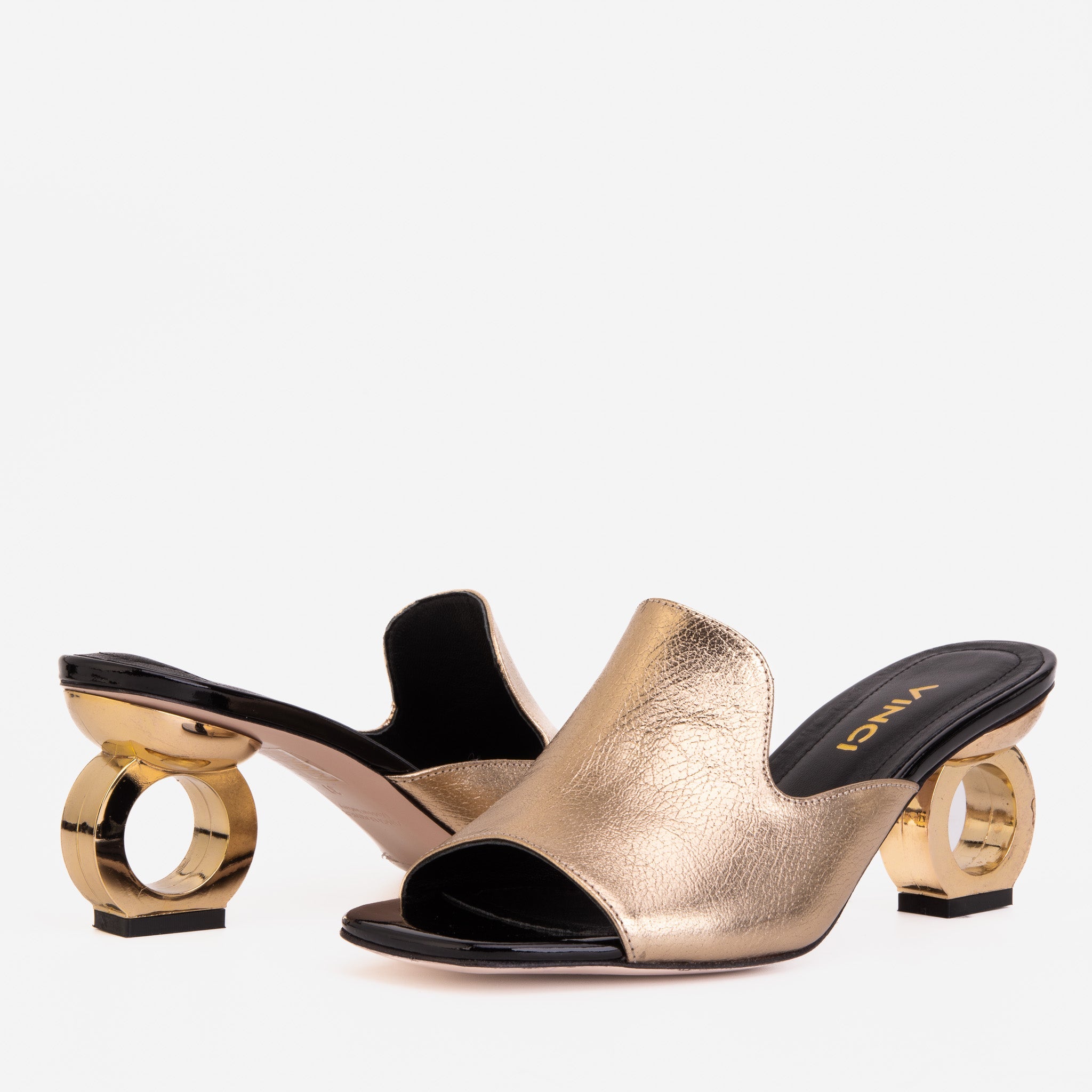 The Tory Gold Leather Sandal