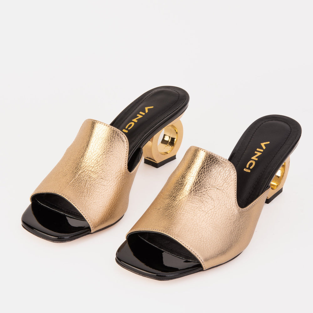 The Tory Gold Leather Sandal