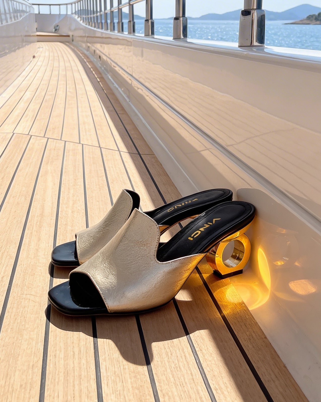 The Tory Gold Leather Sandal