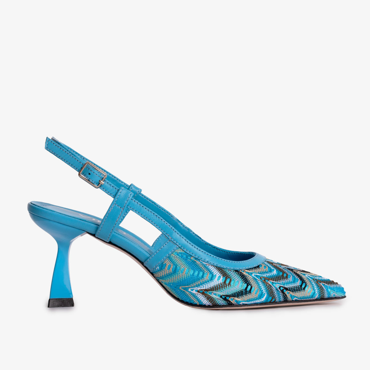 The Napoli Blue Leather Slingback Sandal