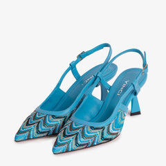 The Napoli Blue Leather Slingback Sandal
